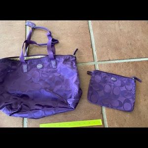 Coach Nylon Packable Tote with storage bag